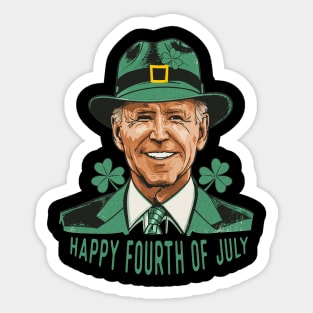 Biden St. Patty's Confused Happy Fourth Sticker